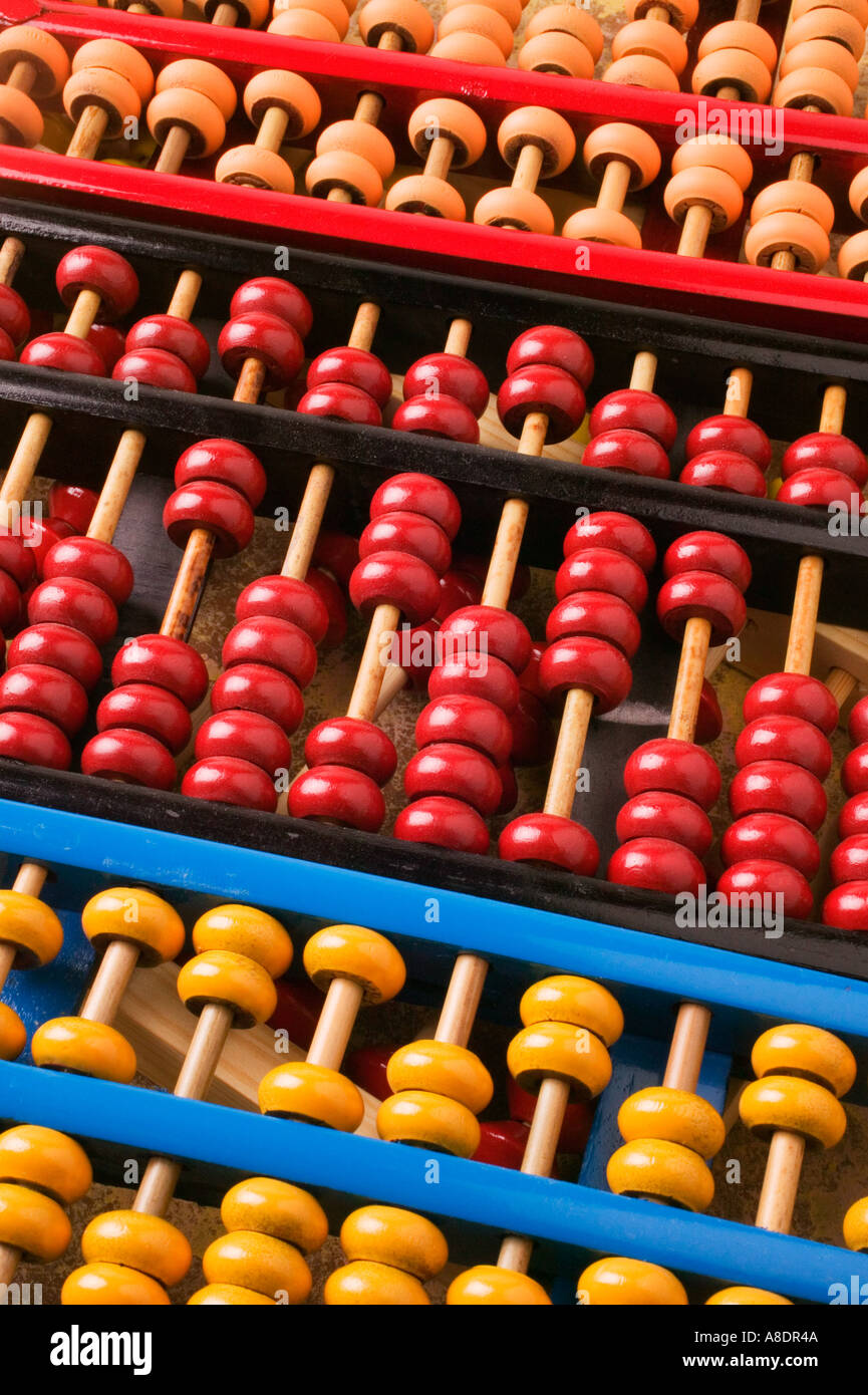 Abacus lined up Stock Photo