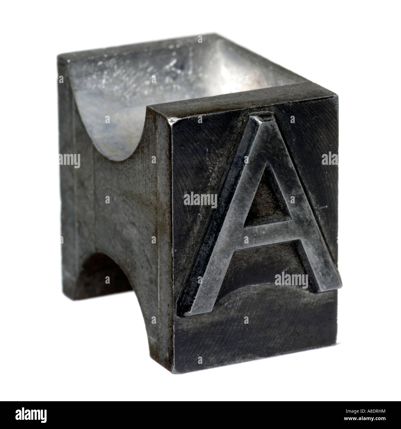 Metal type letter A Stock Photo