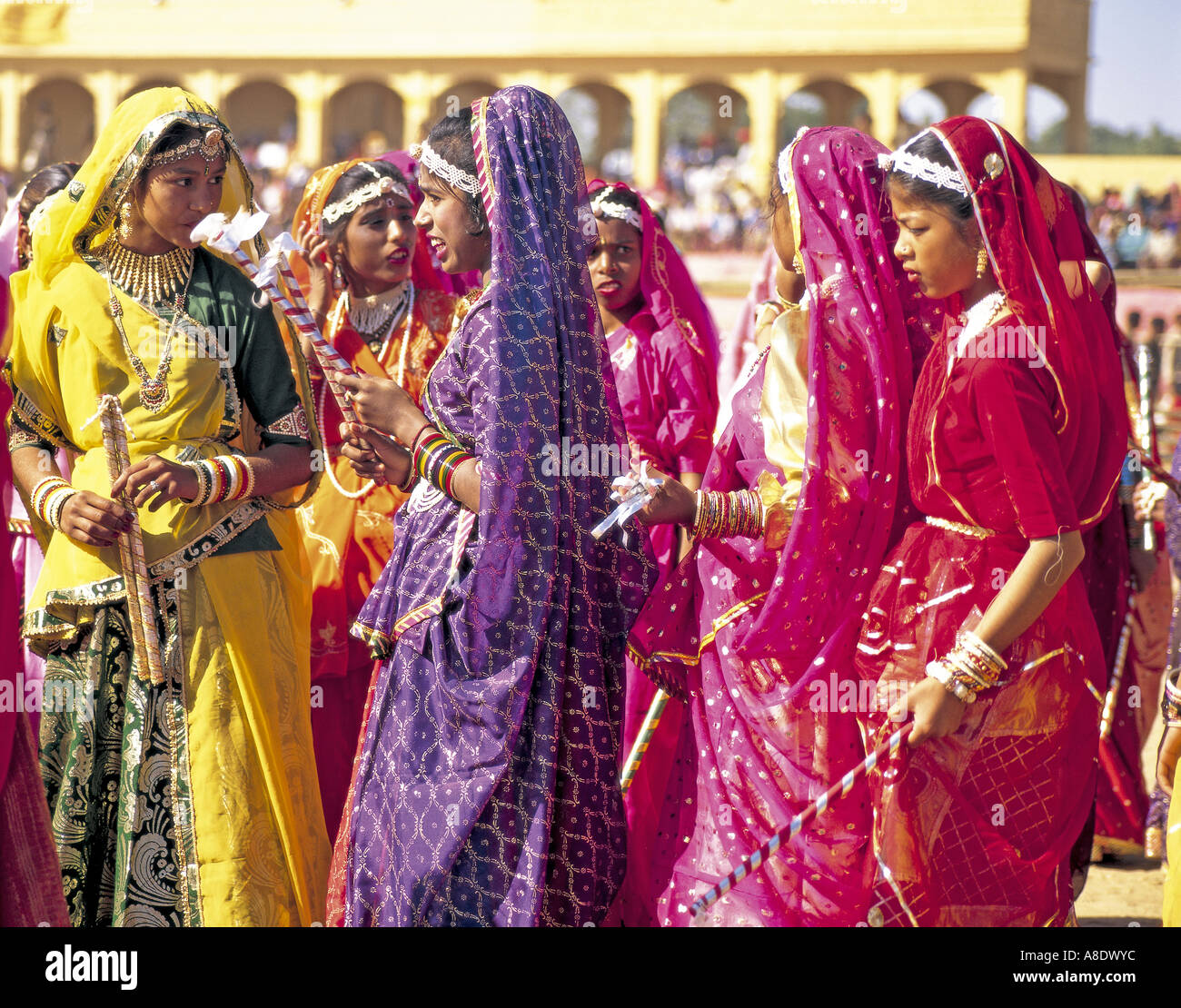 Indian girls in sari, Rajasthan, India Stock Photo - Alamy