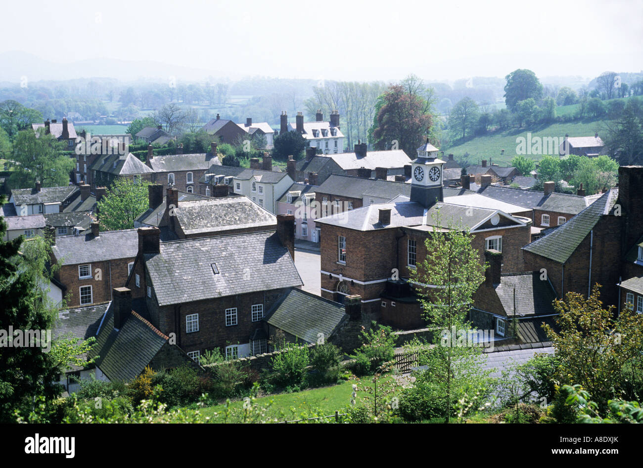 Montgomery Powys Wales general view Neil Holmes Stock Photo Alamy