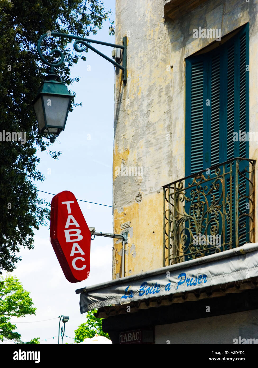 The typical Tabac sign which indicates where you can buy tobacco