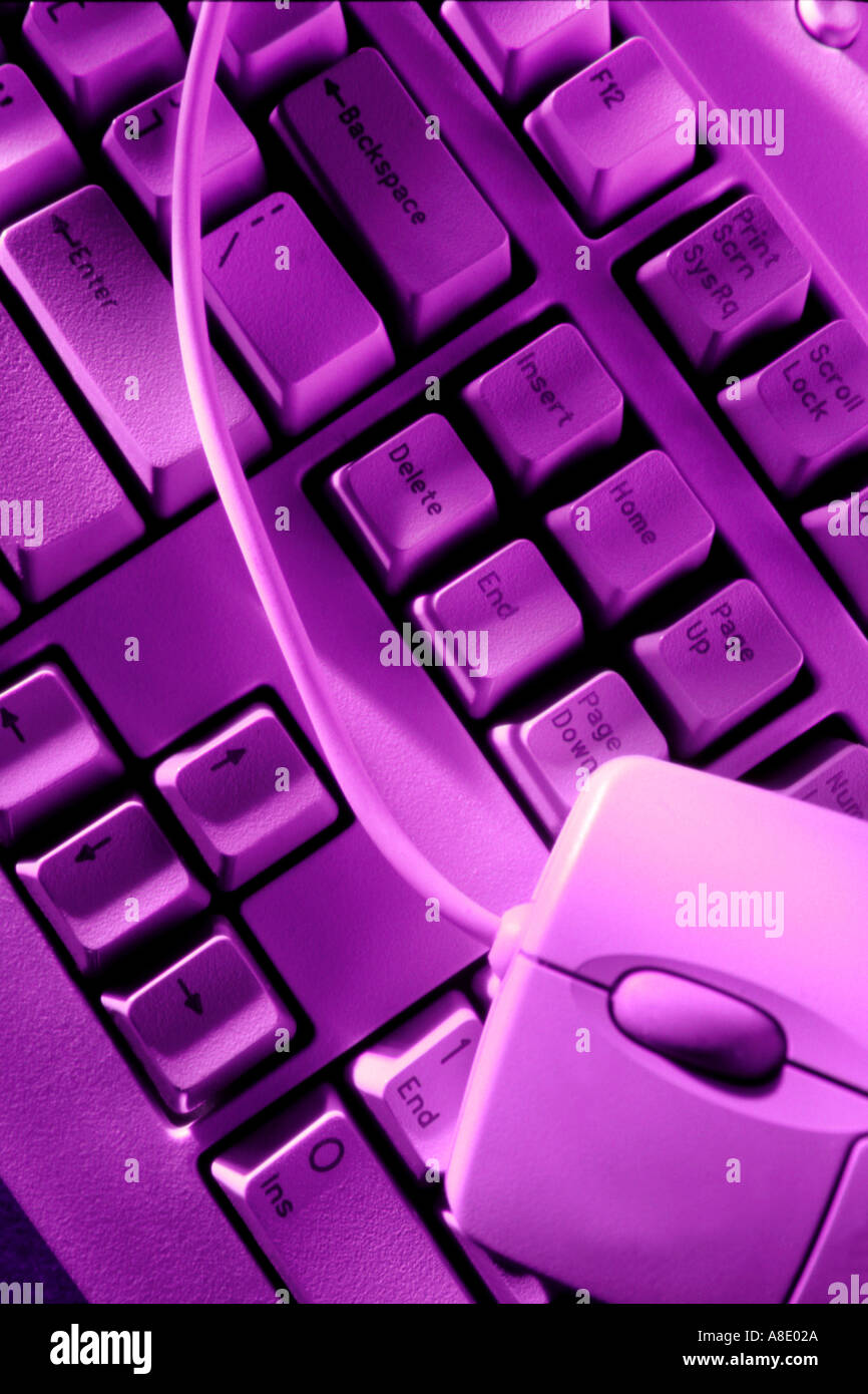 computer mouse on keyboard Stock Photo