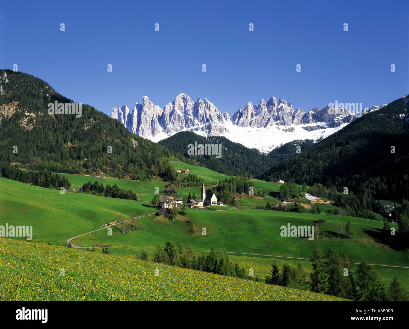 Saint Magdalena village Dolomites Italy Stock Photo Alamy