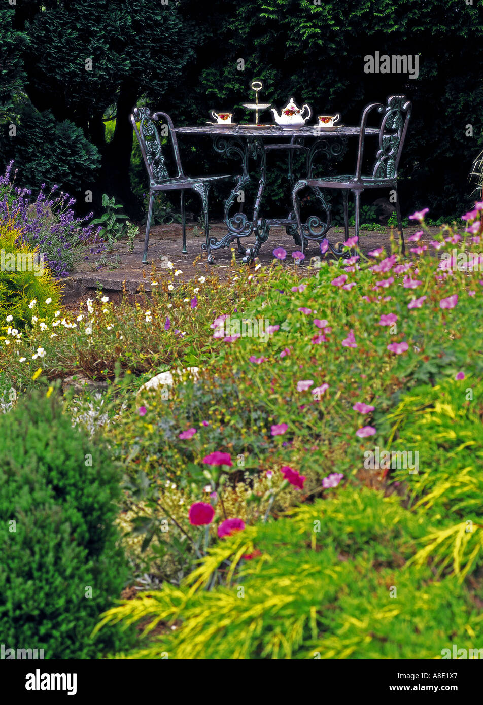 Afternoon tea in garden England Stock Photo Alamy
