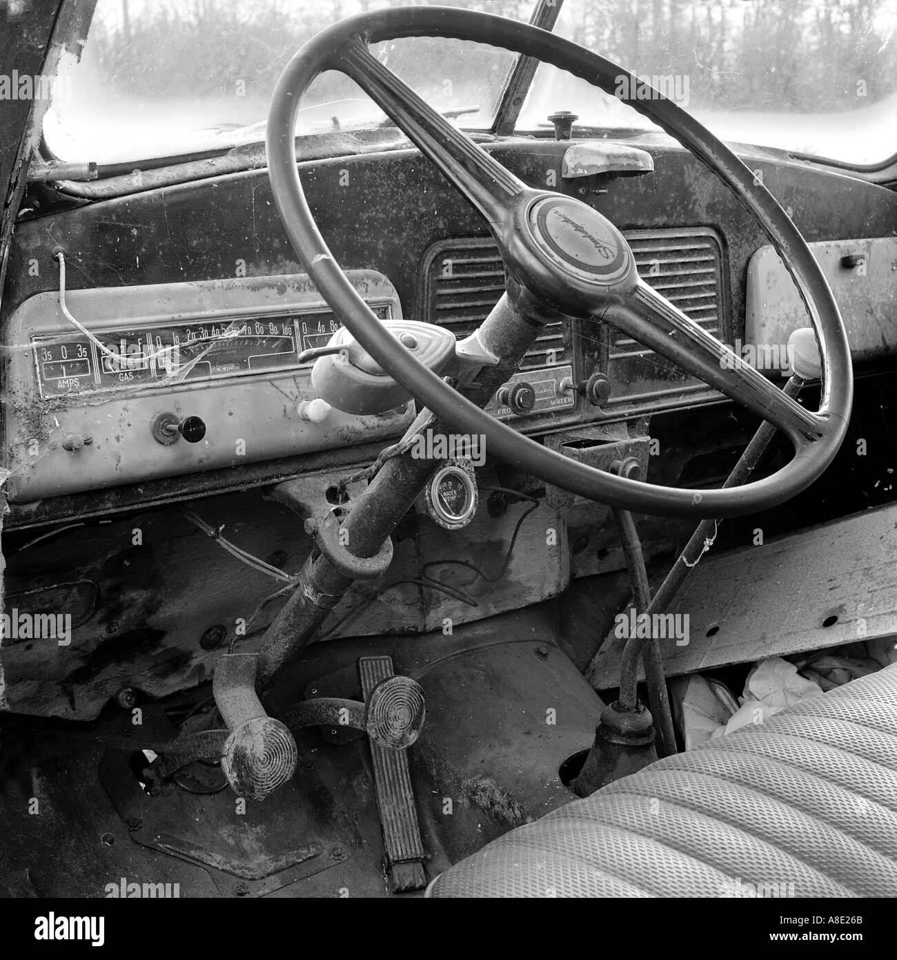 interior of old truck Stock Photo