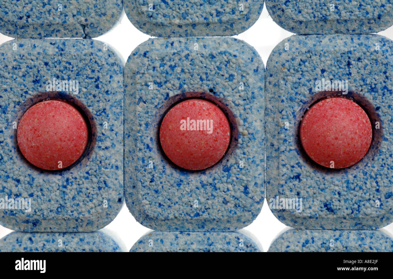 dishwasher tablets soap Stock Photo