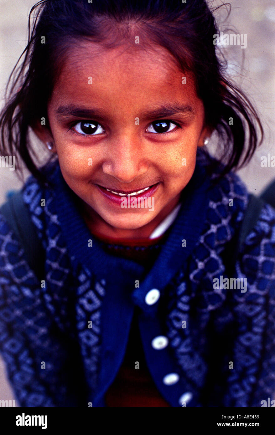 Young Indian Girl In Dark Blue Blouse Young Indian Girl In Dark Blue Blouse