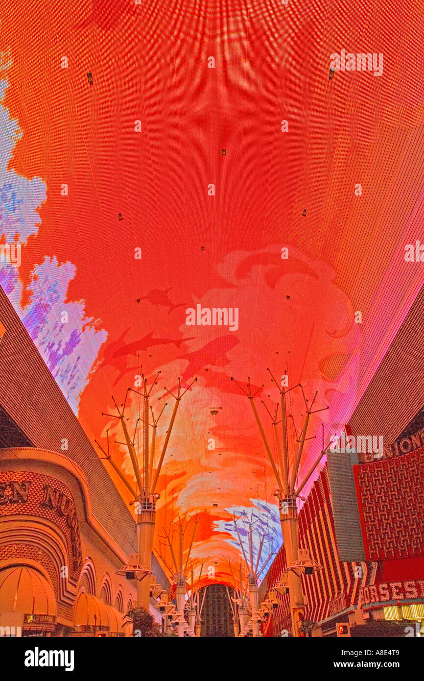 Fremont Street Experience light show and music Las Vegas Stock Photo