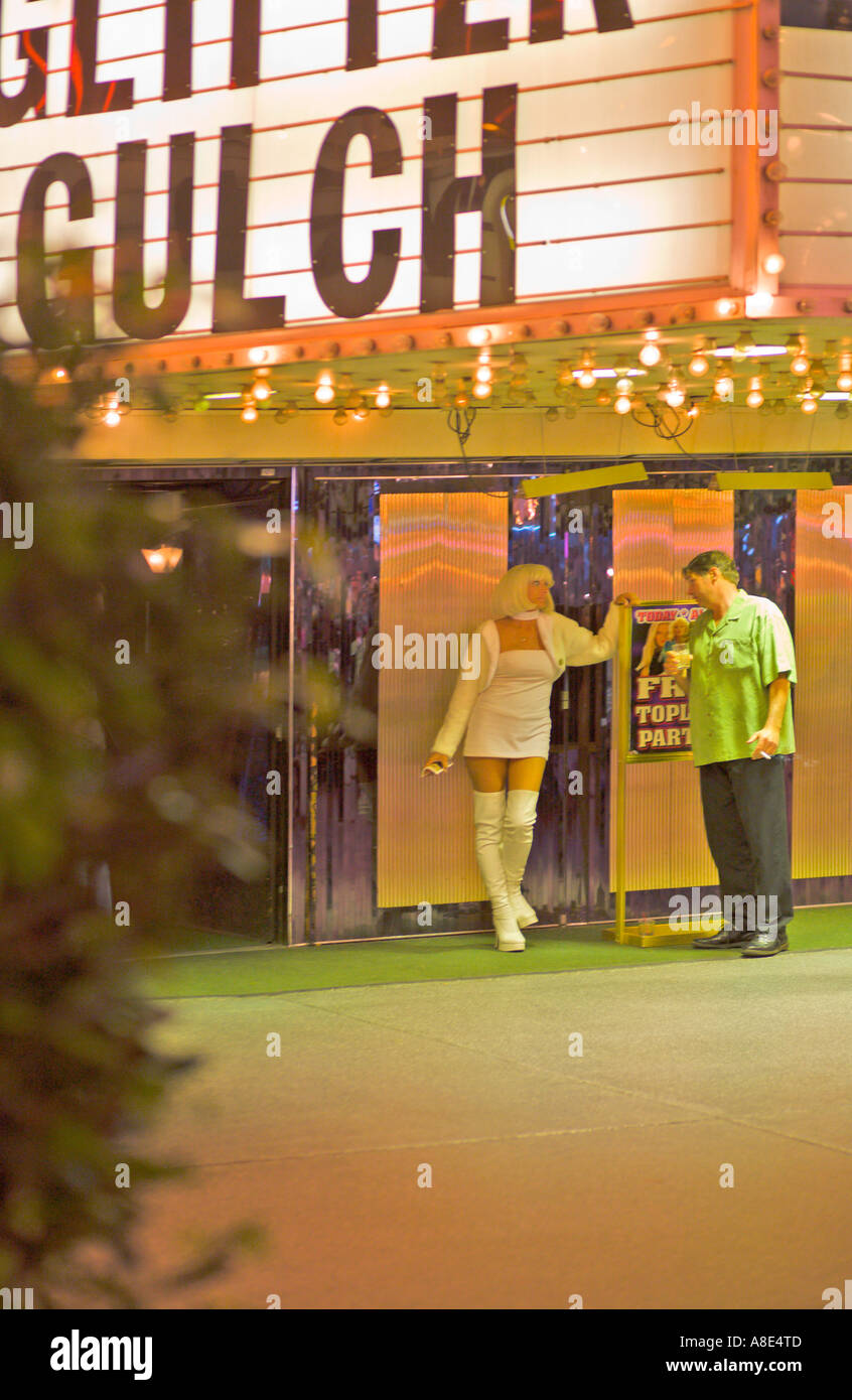 Las Vegas, Nevada Downtown Evening Glitter Gulch scene Stock Photo