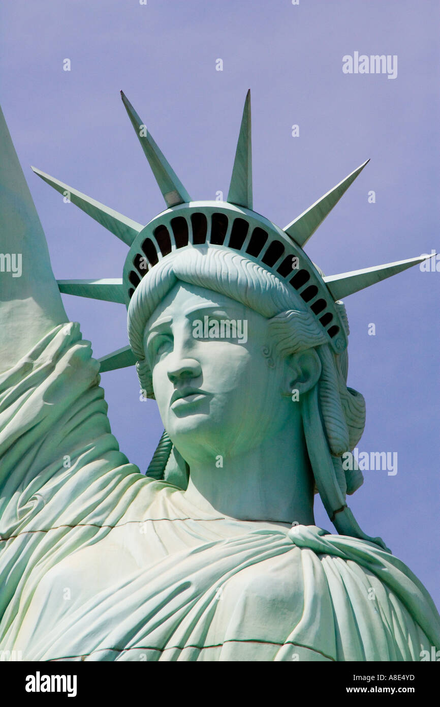Las Vegas, Nevada  - New York, New York complex with Statue of Liberty (close up detail) Stock Photo