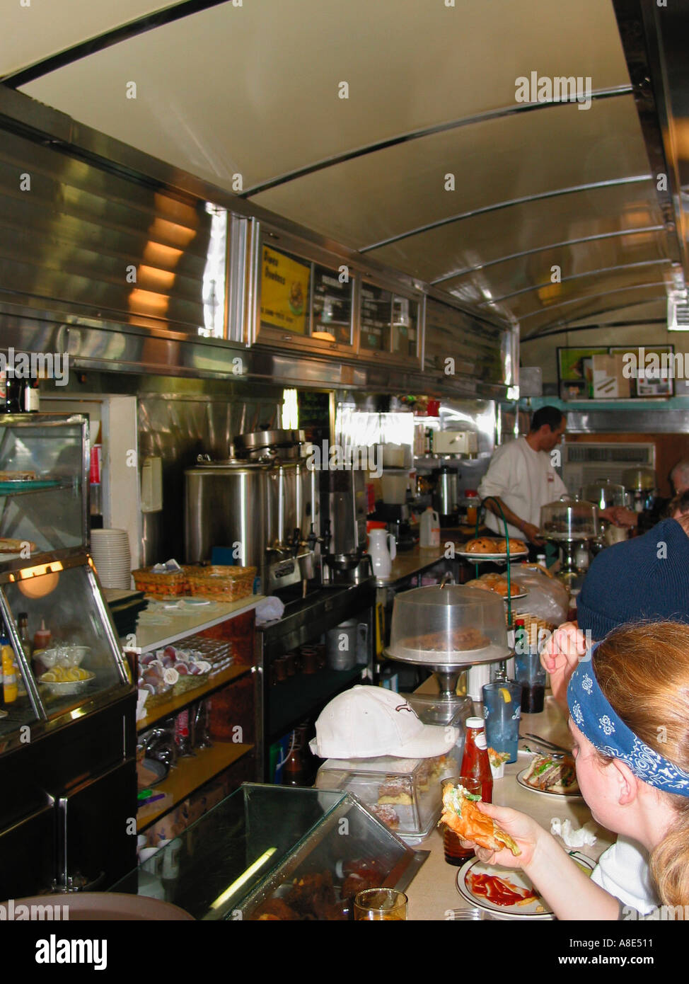 Typical Diner The Historic Village Diner Town of Red Hook Dutchess County New York State USA Stock Photo