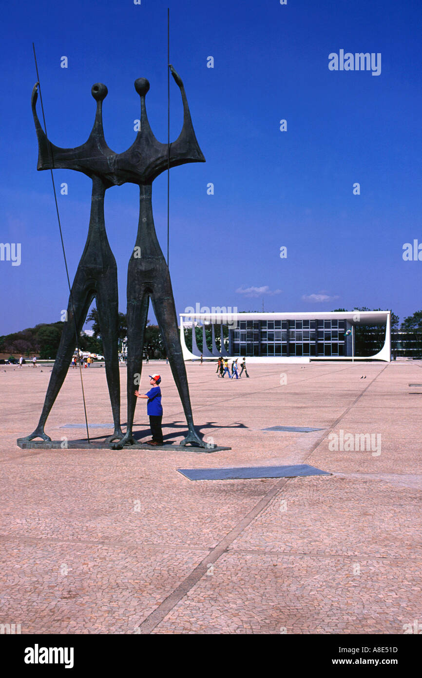 Brasilia s Three Powers Square Sculpture Stock Photo