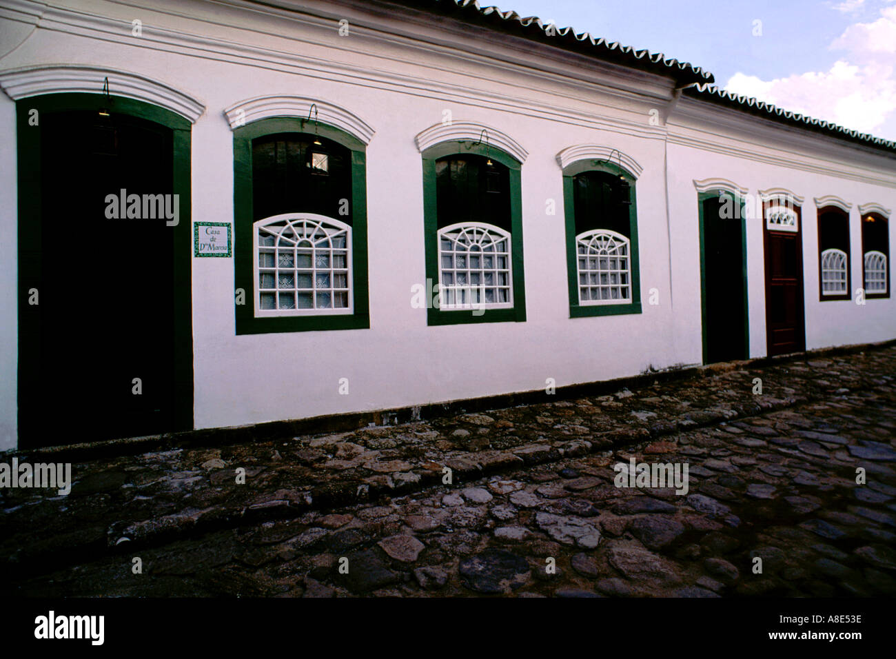 portuguese colonial architecture facade brazil Stock Photo