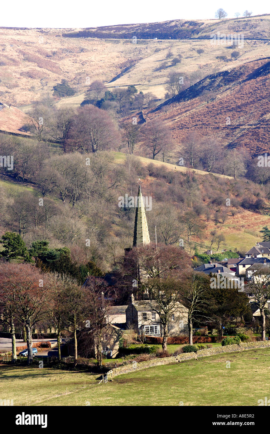 The Village of Hathersage in the Peak district Stock Photo