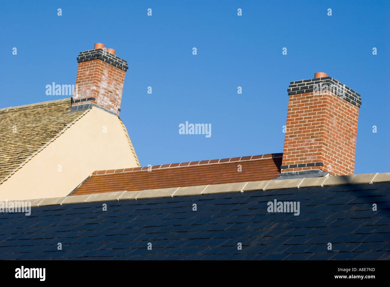 Newly built roofs constructed using traditional building techniques ...