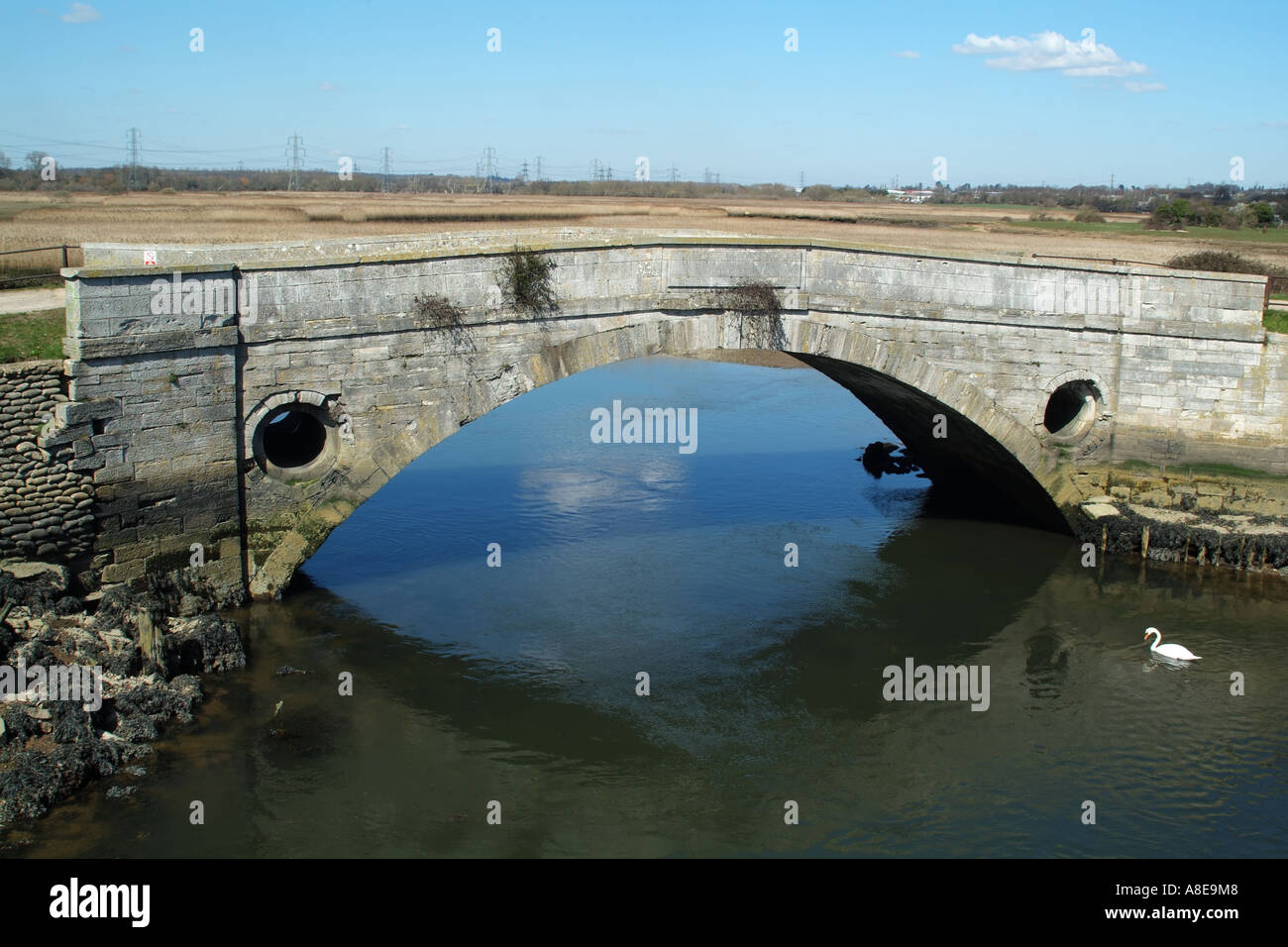 The Old Redbridge West bridge in Southampton southern England United