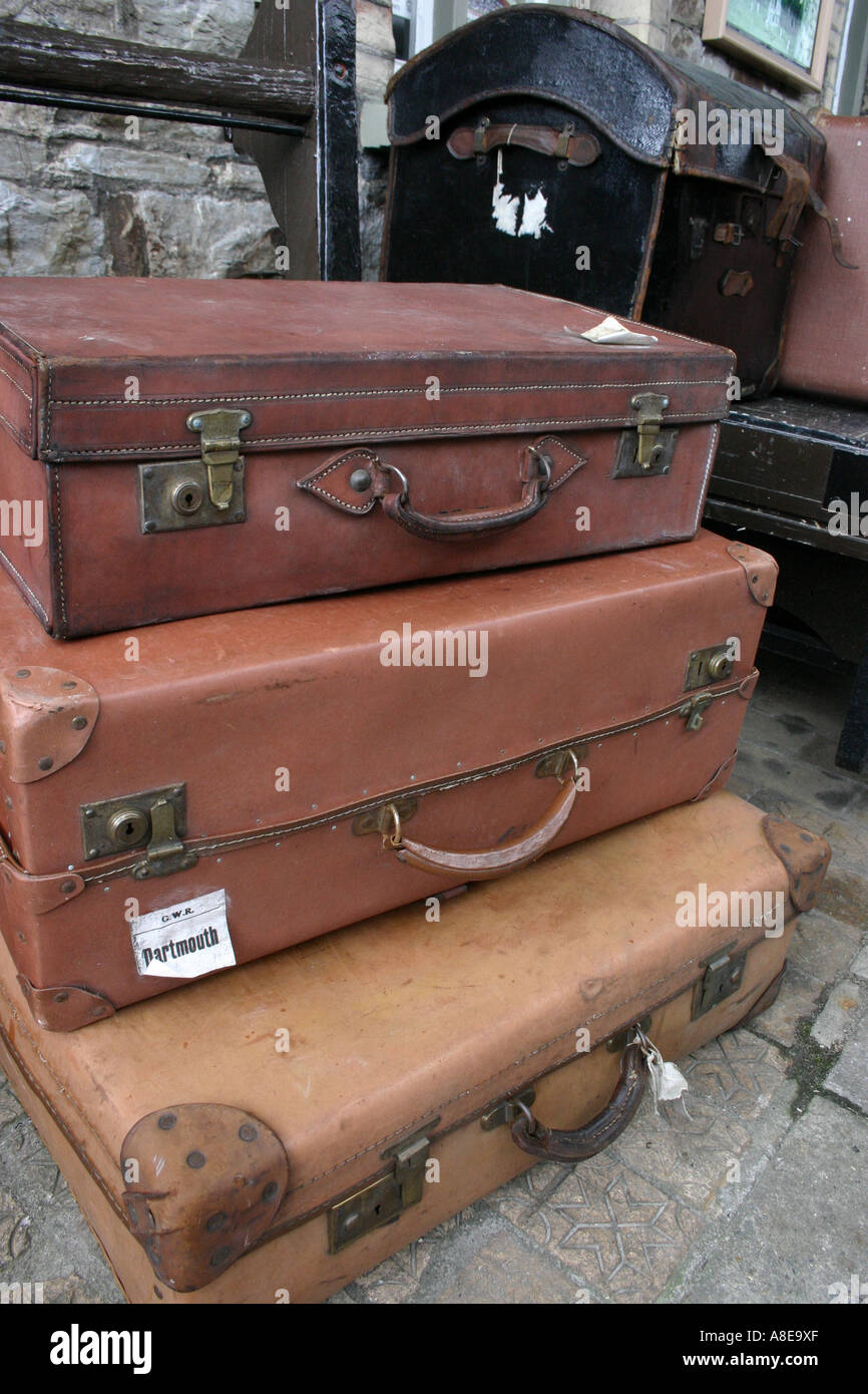 luggage at train station Stock Photo Alamy