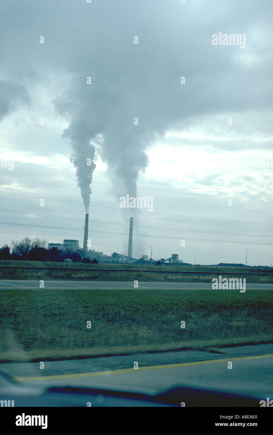 Nuclear power plant smokestack. Monticello Minnesota USA Stock Photo