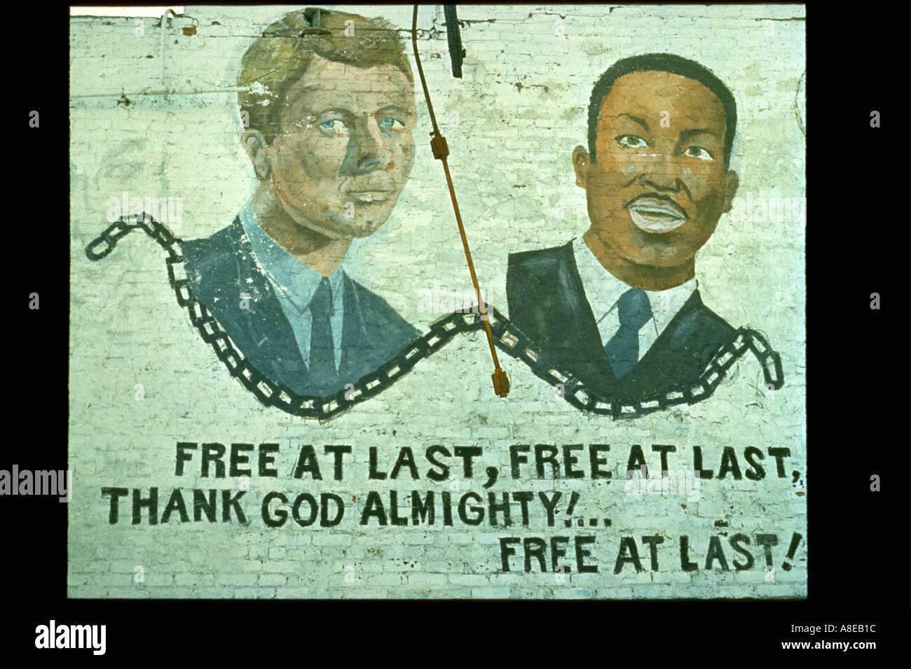 Wall mural of John Kennedy and Martin Luther King, jr. Chicago Illinois USA Stock Photo