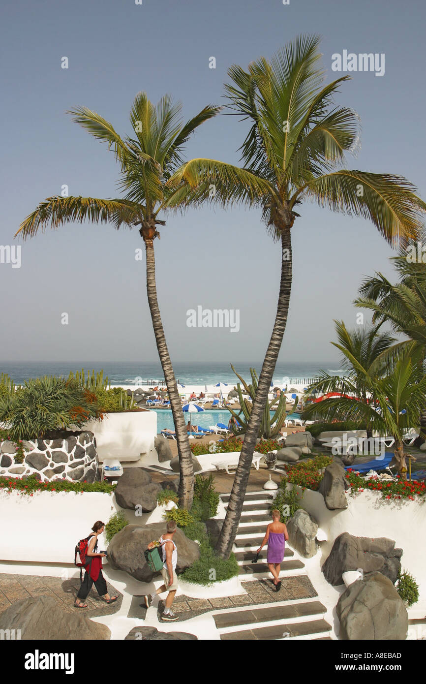 Lago Martianez,  Puerto de la Cruz,  Tenerife,  Canary Islands,  Spain. Stock Photo