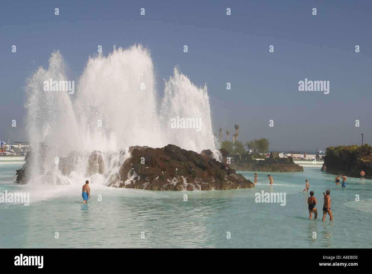 Lago Martianez,  Puerto de la Cruz,  Tenerife,  Canary Islands,  Spain. Stock Photo