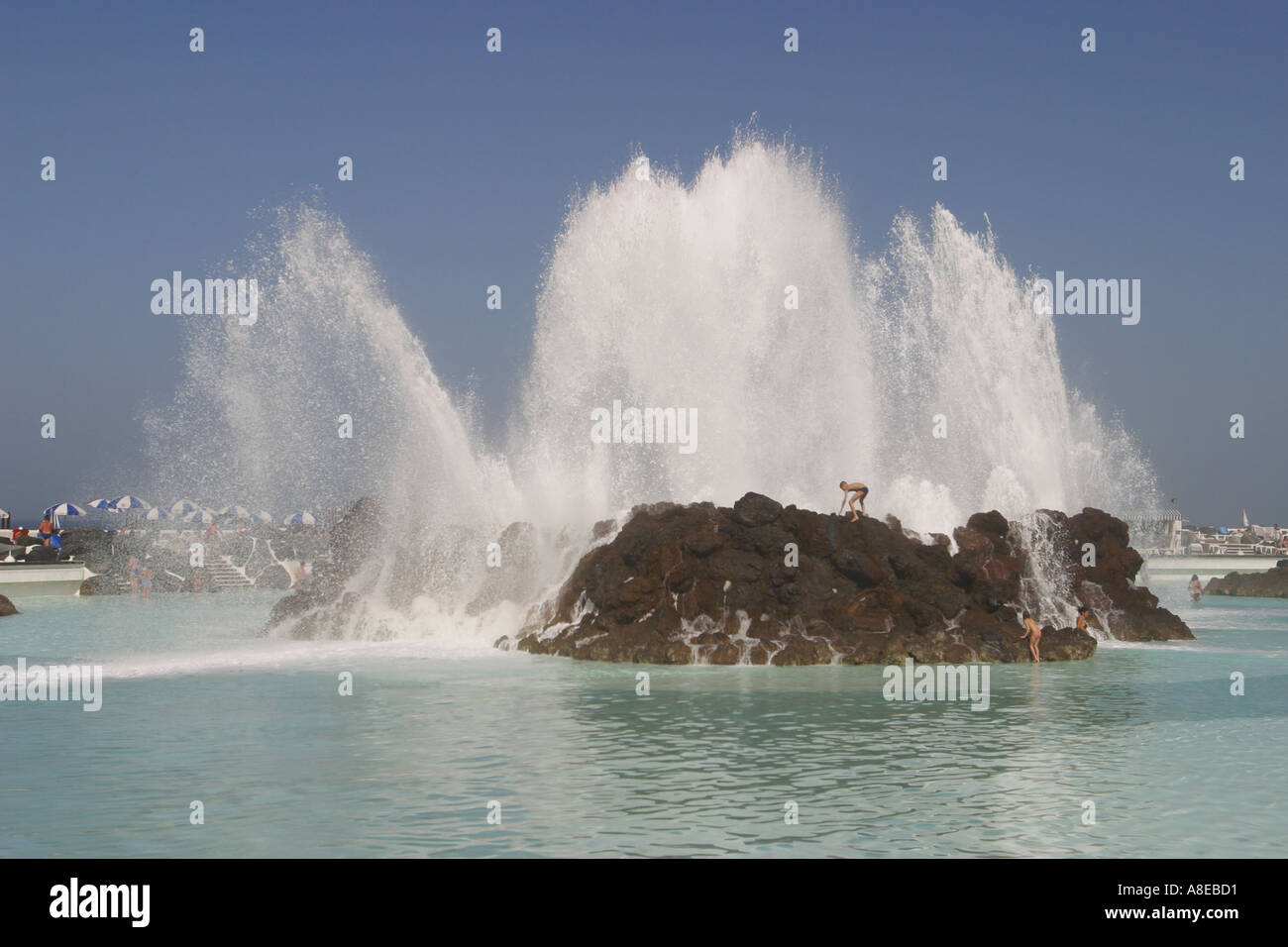 Lago Martianez,  Puerto de la Cruz,  Tenerife,  Canary Islands,  Spain. Stock Photo