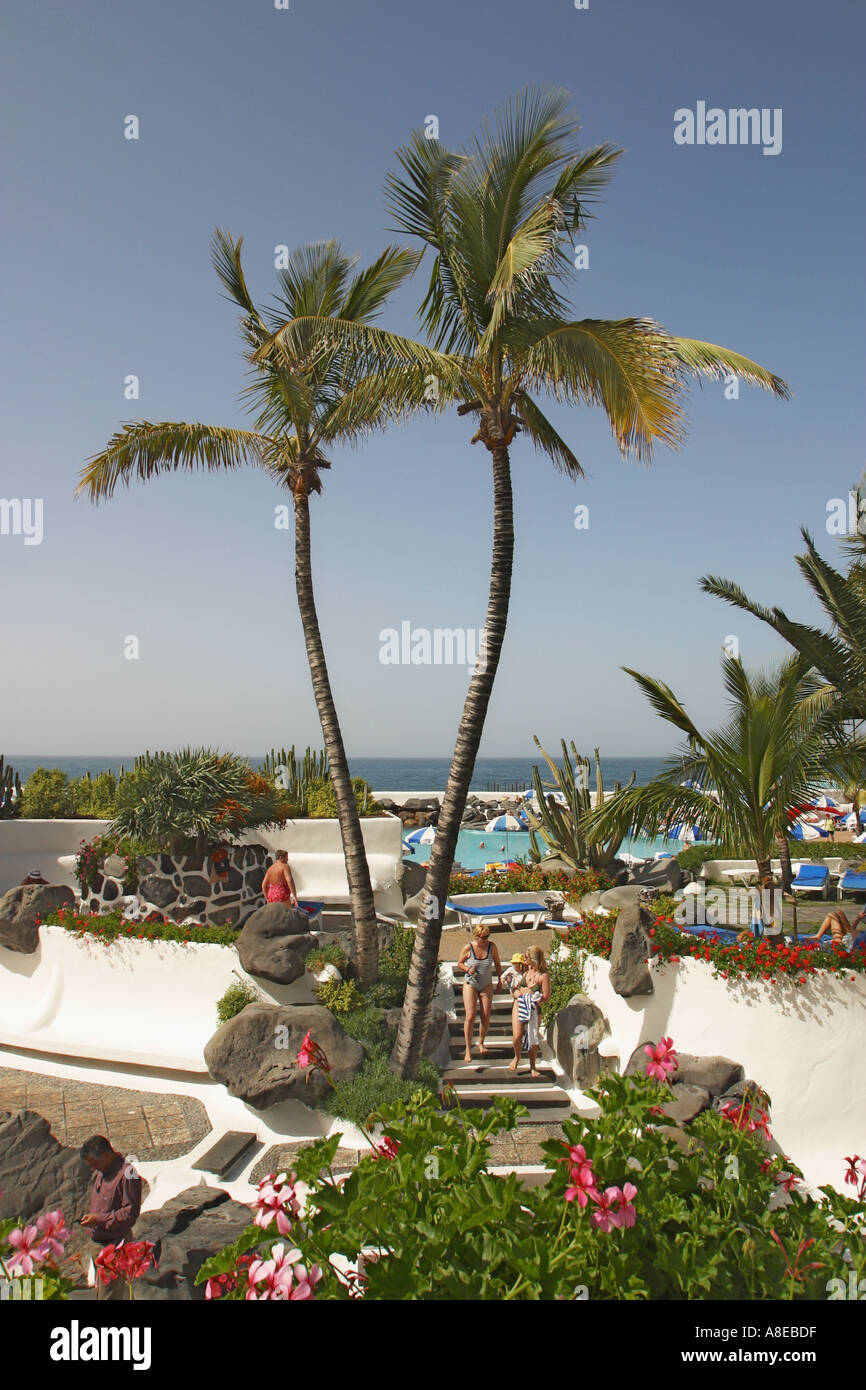 Lago Martianez,  Puerto de la Cruz,  Tenerife,  Canary Islands,  Spain. Stock Photo
