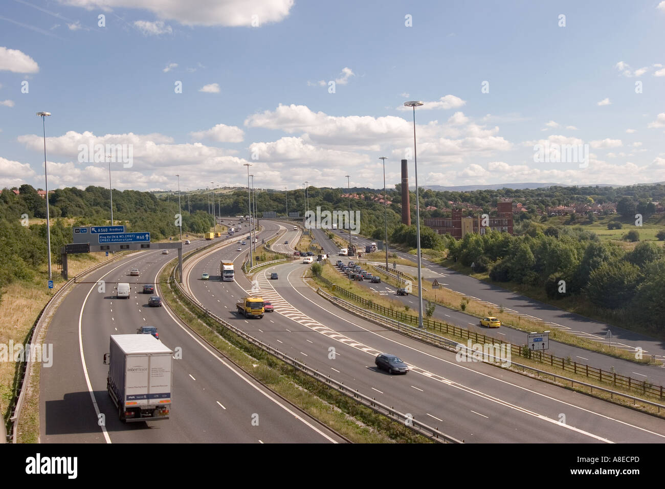 Cheshire Stockport Brinnington M60 motorway traffic Stock Photo