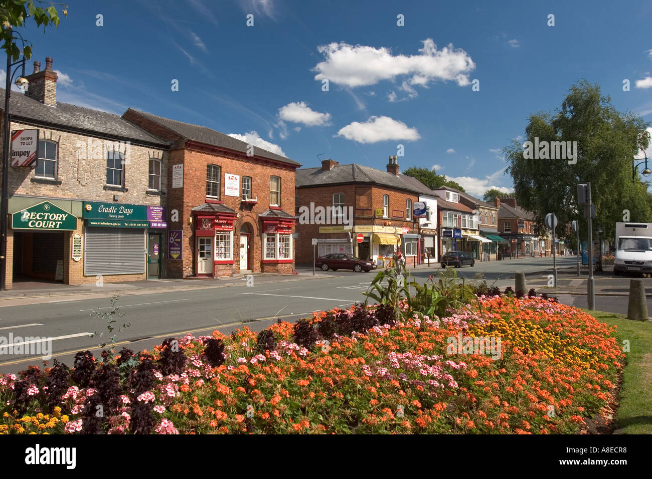 Cheshire Stockport Cheadle village centre Wilmslow Road Stock Photo Alamy