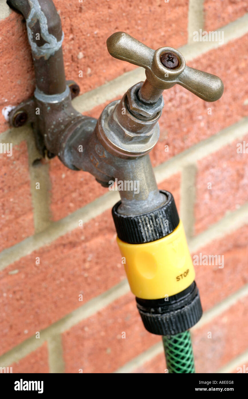 Outdoor Tap with Hose Fitting Stock Photo Alamy