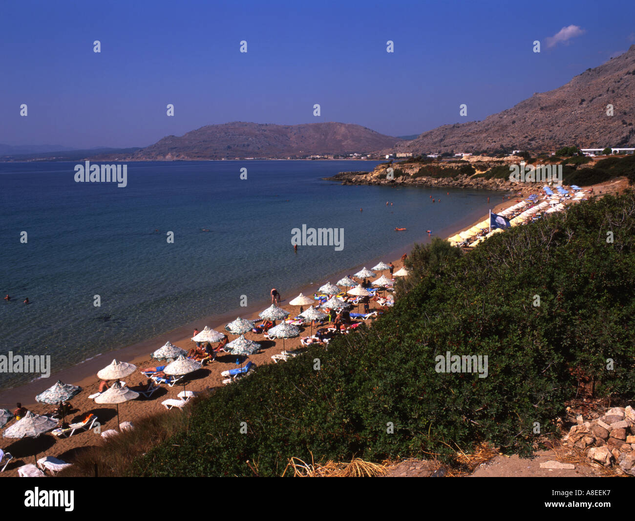 Pefkos Beach, Rhodes, Greece Stock Photo