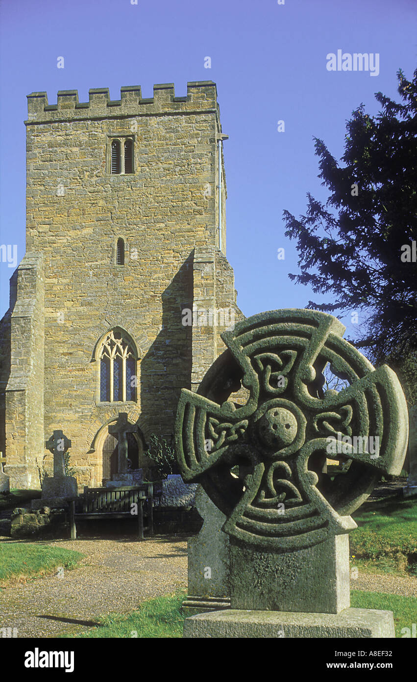 Celtic Cross in front of the village church at Withyham in East Sussex