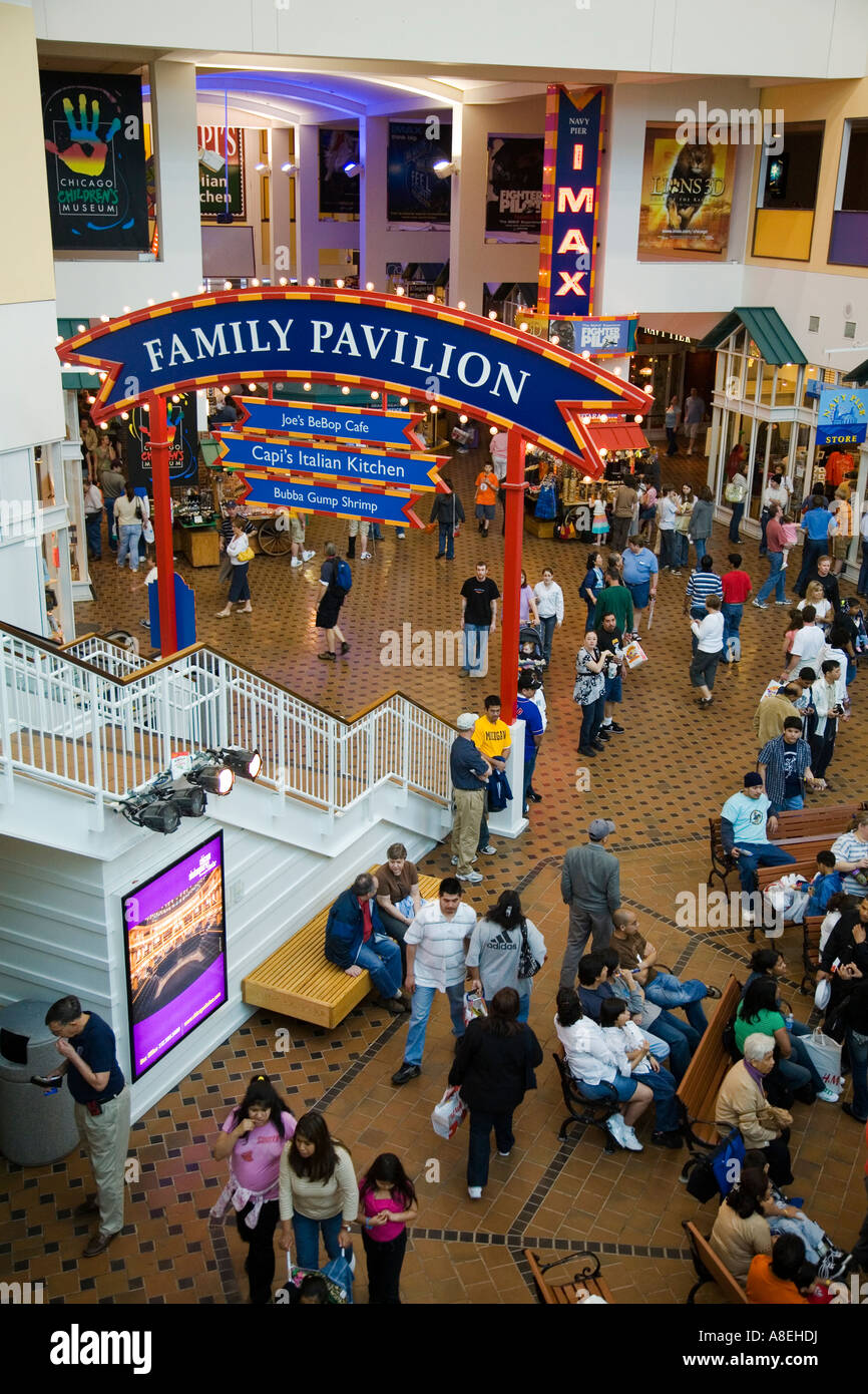 CHICAGO Illinois People indoors at Family Pavilion at Navy Pier shops