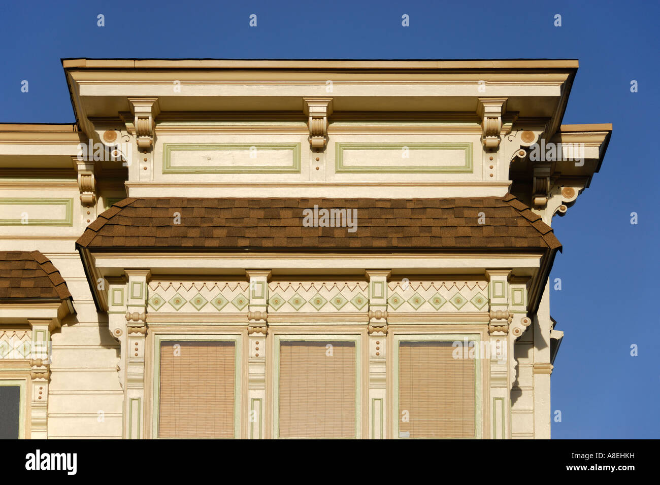 "Gables and corbels, Victorian wooden house, "San Francisco", California Stock Photo Alamy