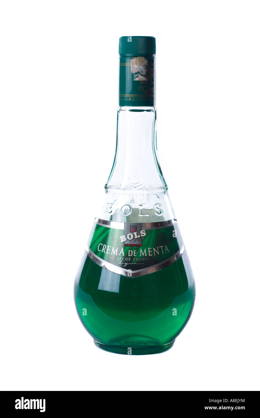 Bottle of Bols mint liquor Stock Photo Alamy