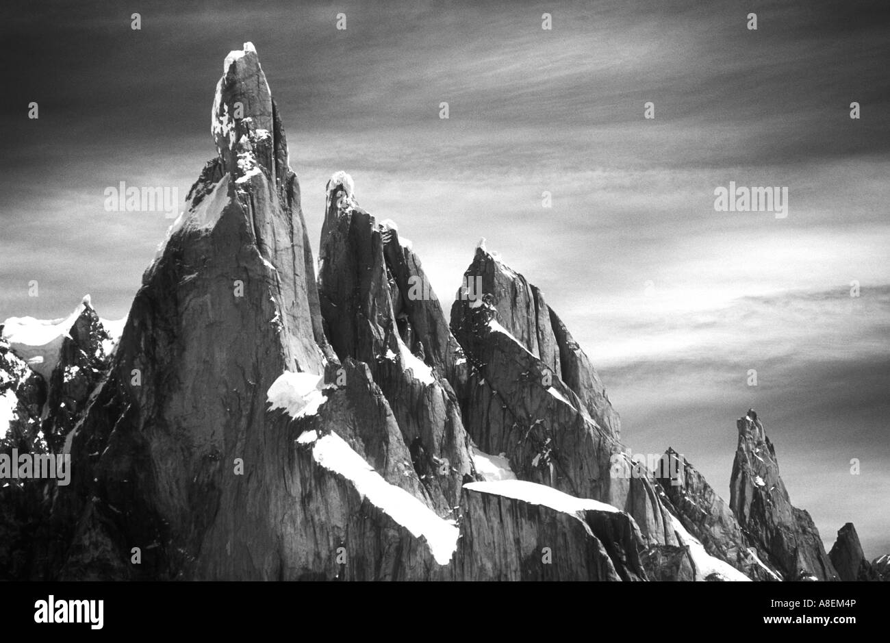 Cerro Torre (3102m). Magnificent Granite Spire in the Southern Andean Patagonia, Province of Santa Cruz, Argentina Stock Photo
