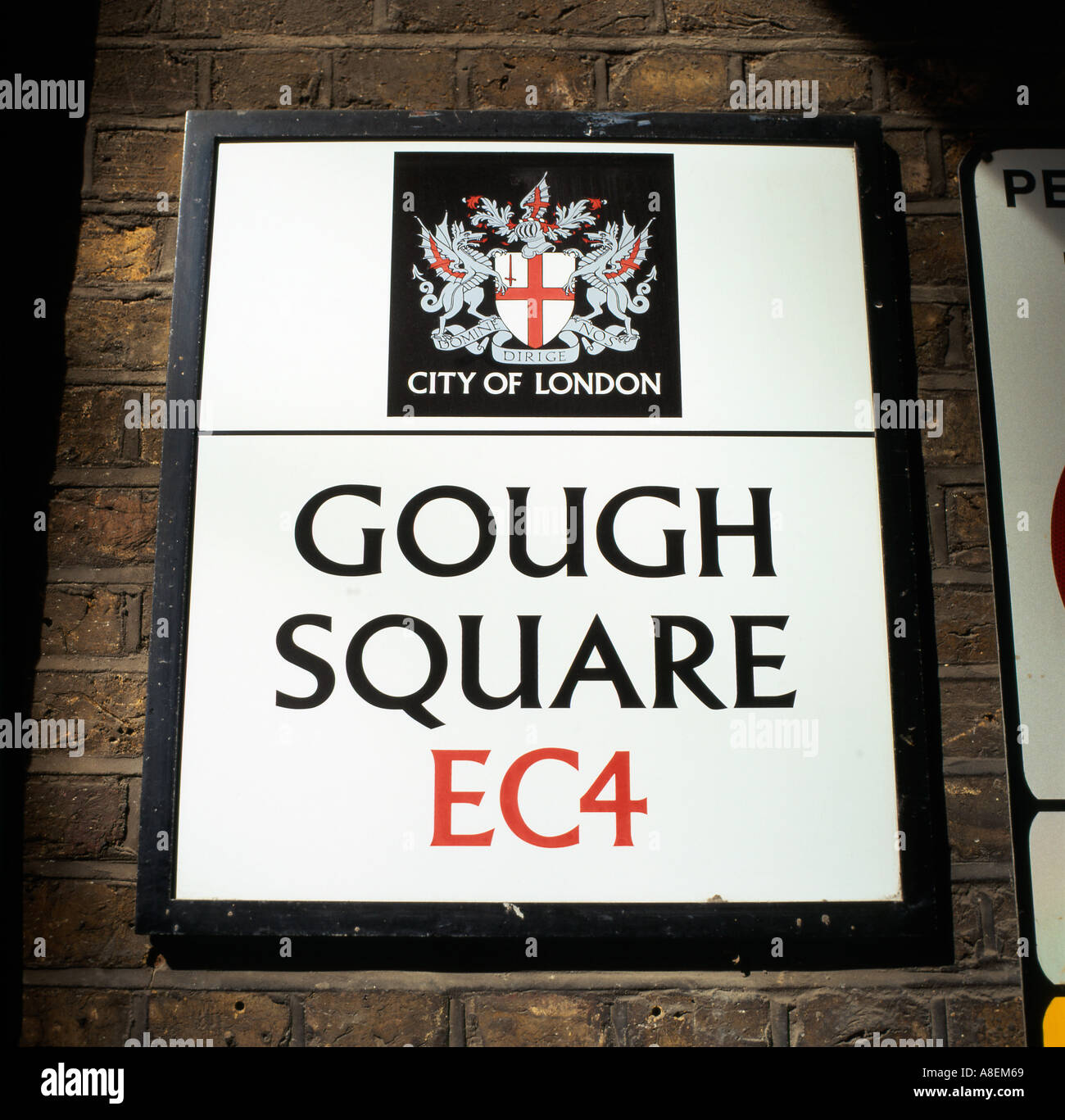 Gough Square City of London EC4 street sign London England UK  KATHY DEWITT Stock Photo