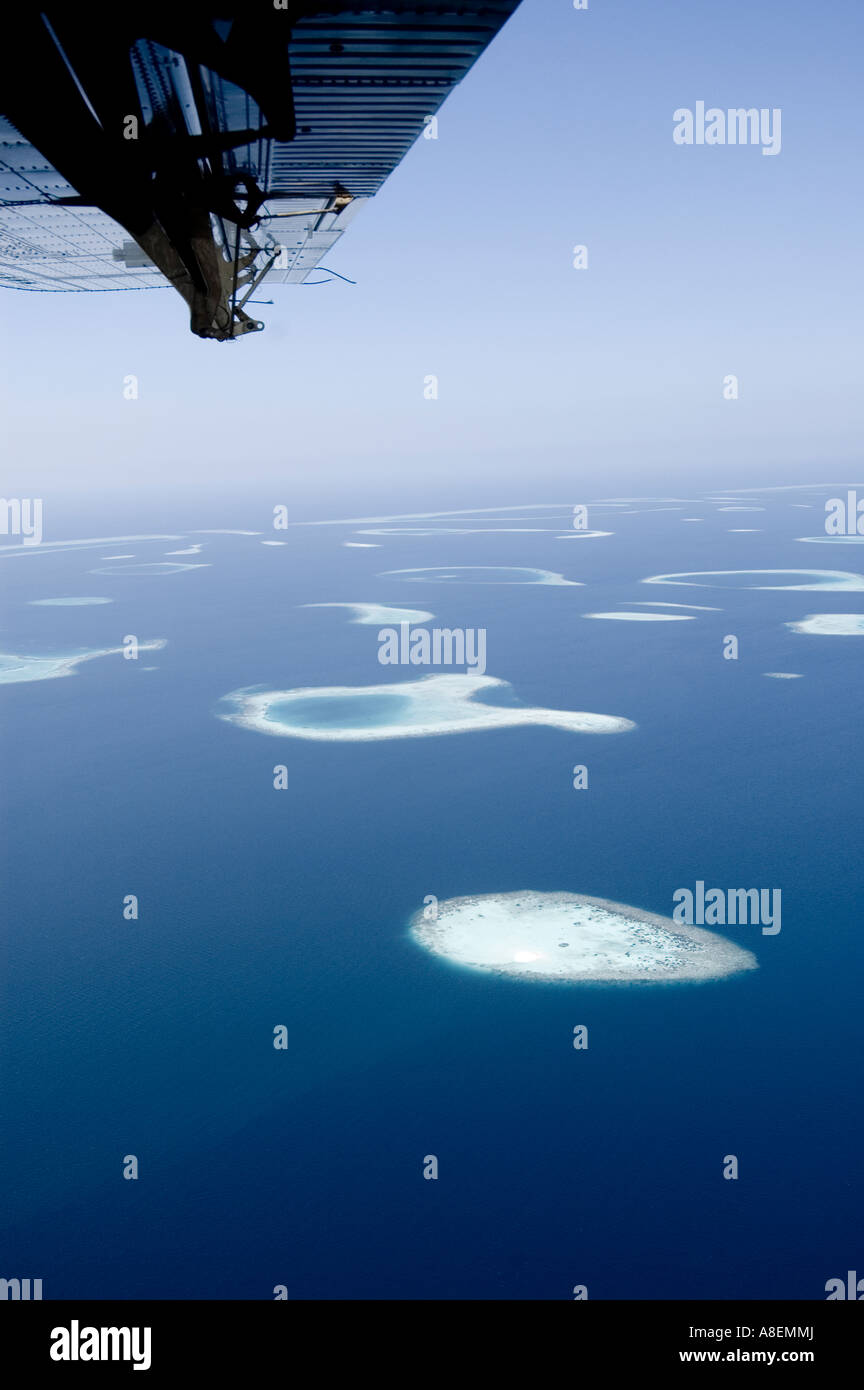 Aerial view of a tropical coral reef, Maldives Stock Photo - Alamy