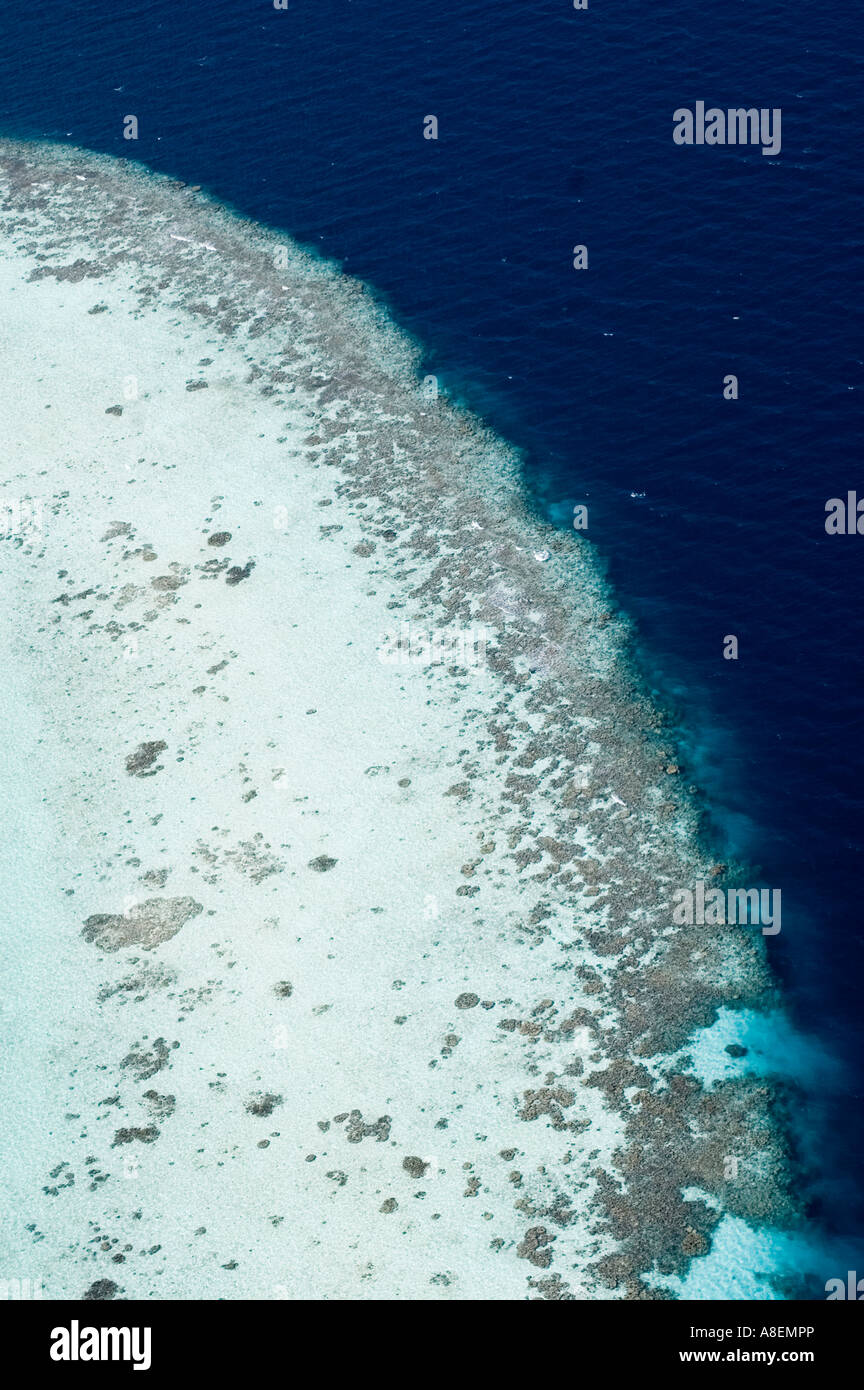 Aerial view of a tropical coral reef, Maldives Stock Photo - Alamy