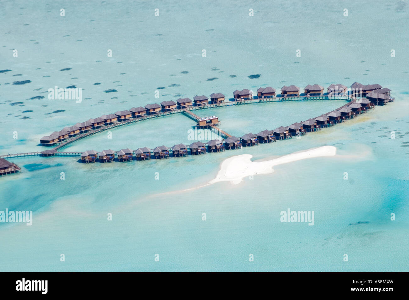 Aerial view of a tropical coral island, Maldives Stock Photo - Alamy