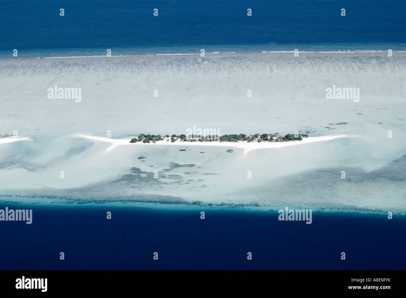 Aerial view of a tropical coral island, Maldives Stock Photo - Alamy