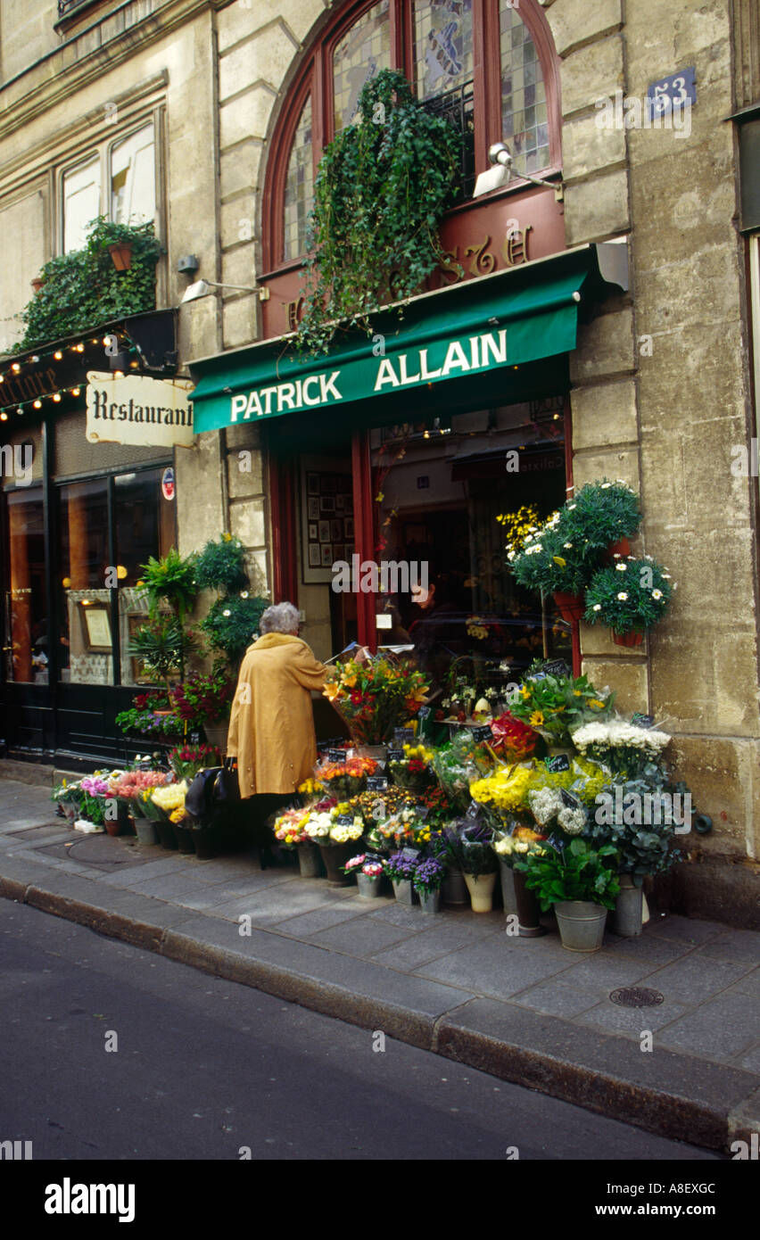 Florist on the Ile St Louis, Paris, France Stock Photo