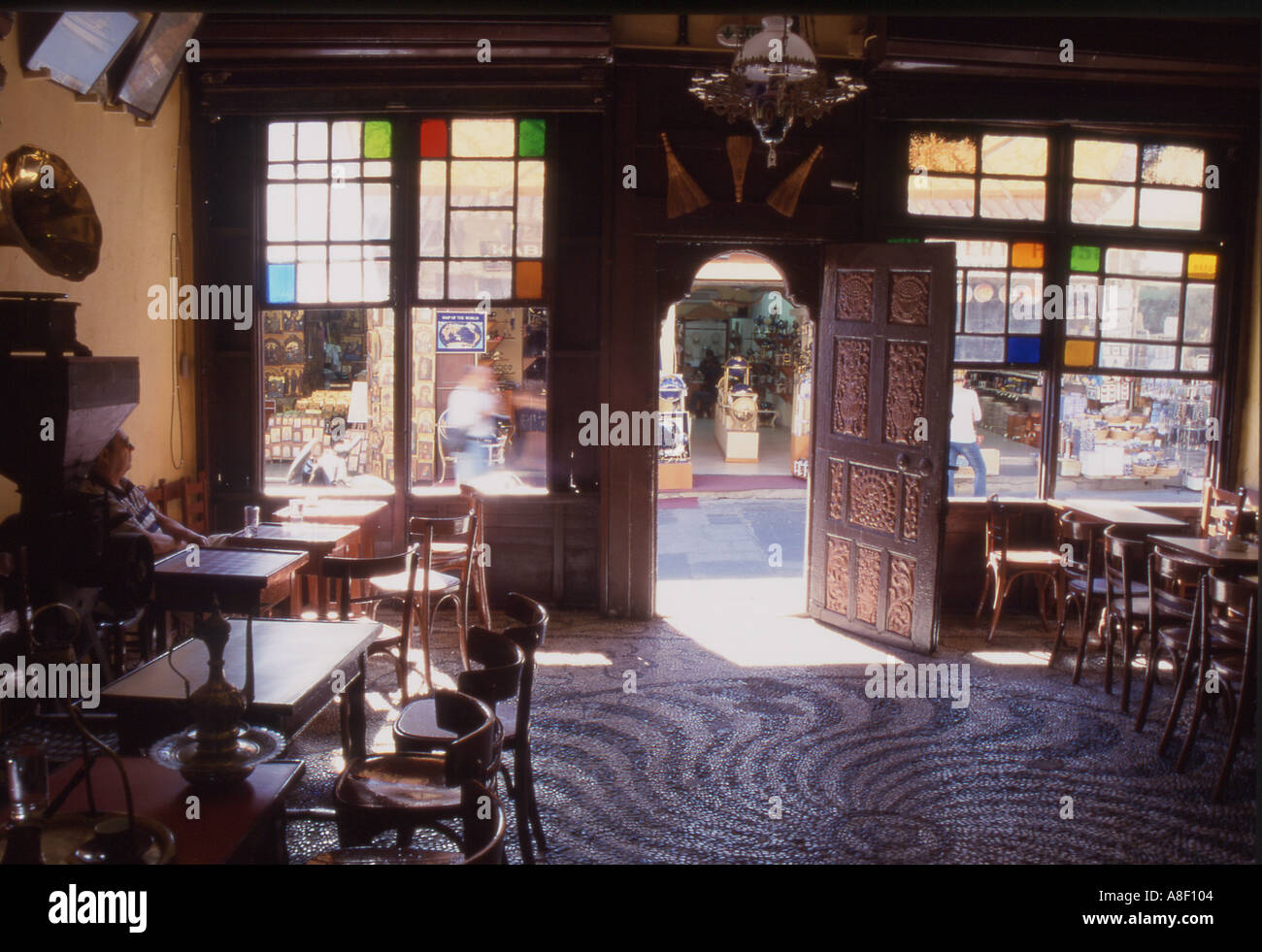 Greece Rhodes Interior of the old Turkish coffee house in Rhodes old