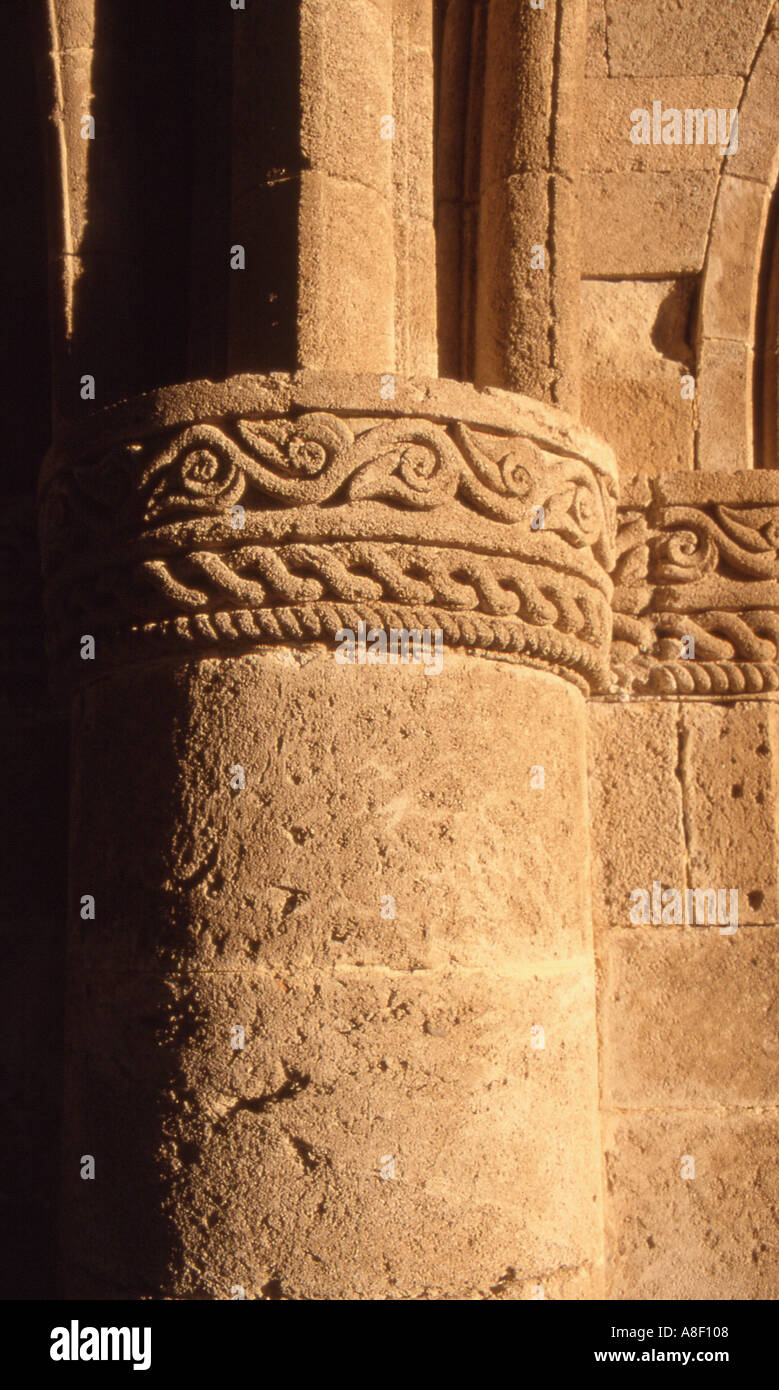 Greece Rhodes Close up of pillars from the Palace of the Grand Masters in Rhodes old town Stock Photo