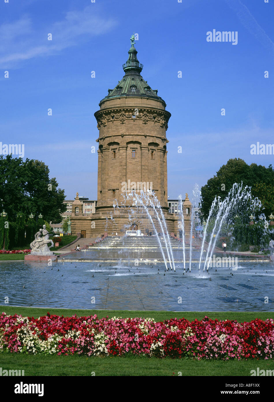 geography / travel, Germany, Baden-Wuerttemberg, Mannheim, water-tower, water, tower, Baden 
