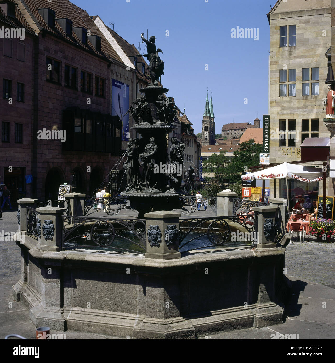 geography / travel, Germany, Bavaria, Nuremberg, Fountains, Fountain of Virtue, built in 1589