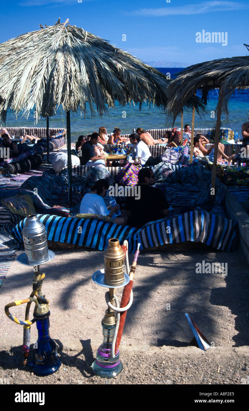 Beach cafe Dahab Sinai Red Sea Egypt Stock Photo Alamy