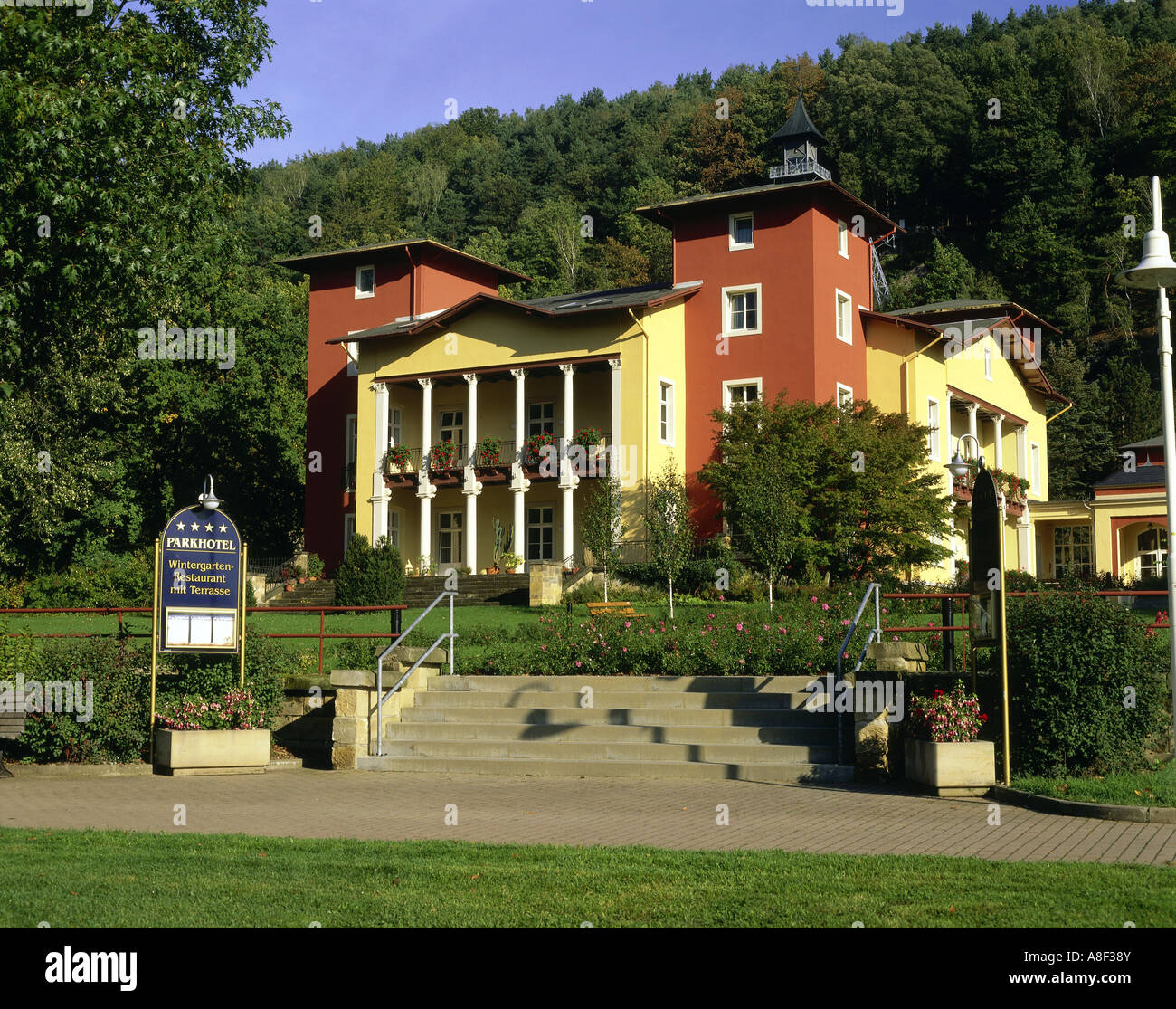 geography / travel, Germany, Saxony, Bad Schandau, gastronomy, Parkhotel, villa Sendig, exterior