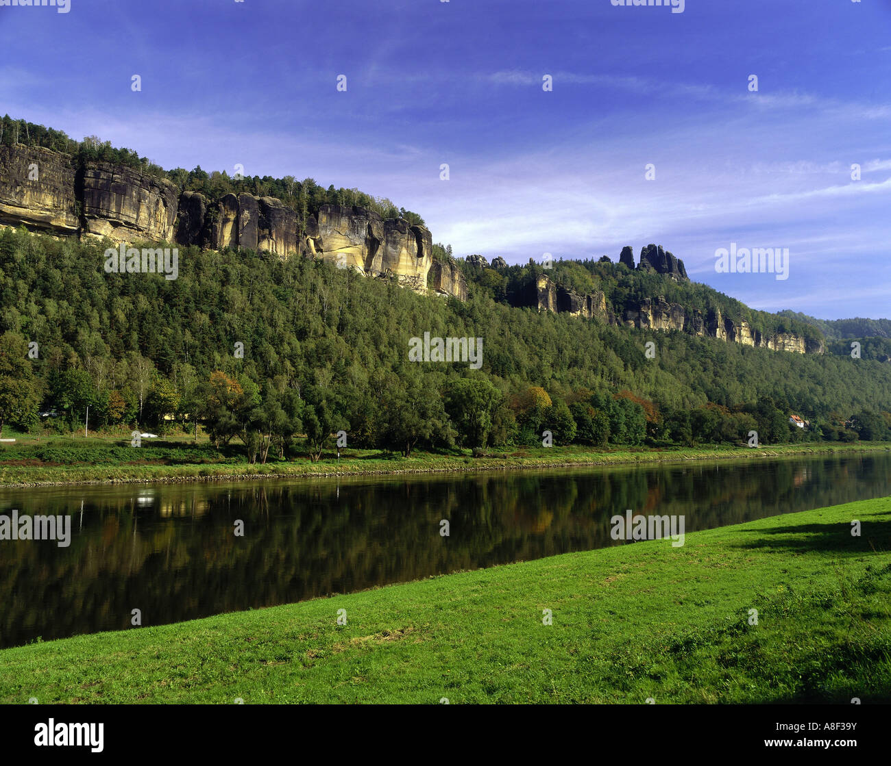 geography / travel, Germany, Saxony, landscape / landscapes, Saxon Switzerland, Elbe Valley, Schrammsteine, near Bad Schandau, Postelwitz, Additional-Rights-Clearance-Info-Not-Available Stock Photo