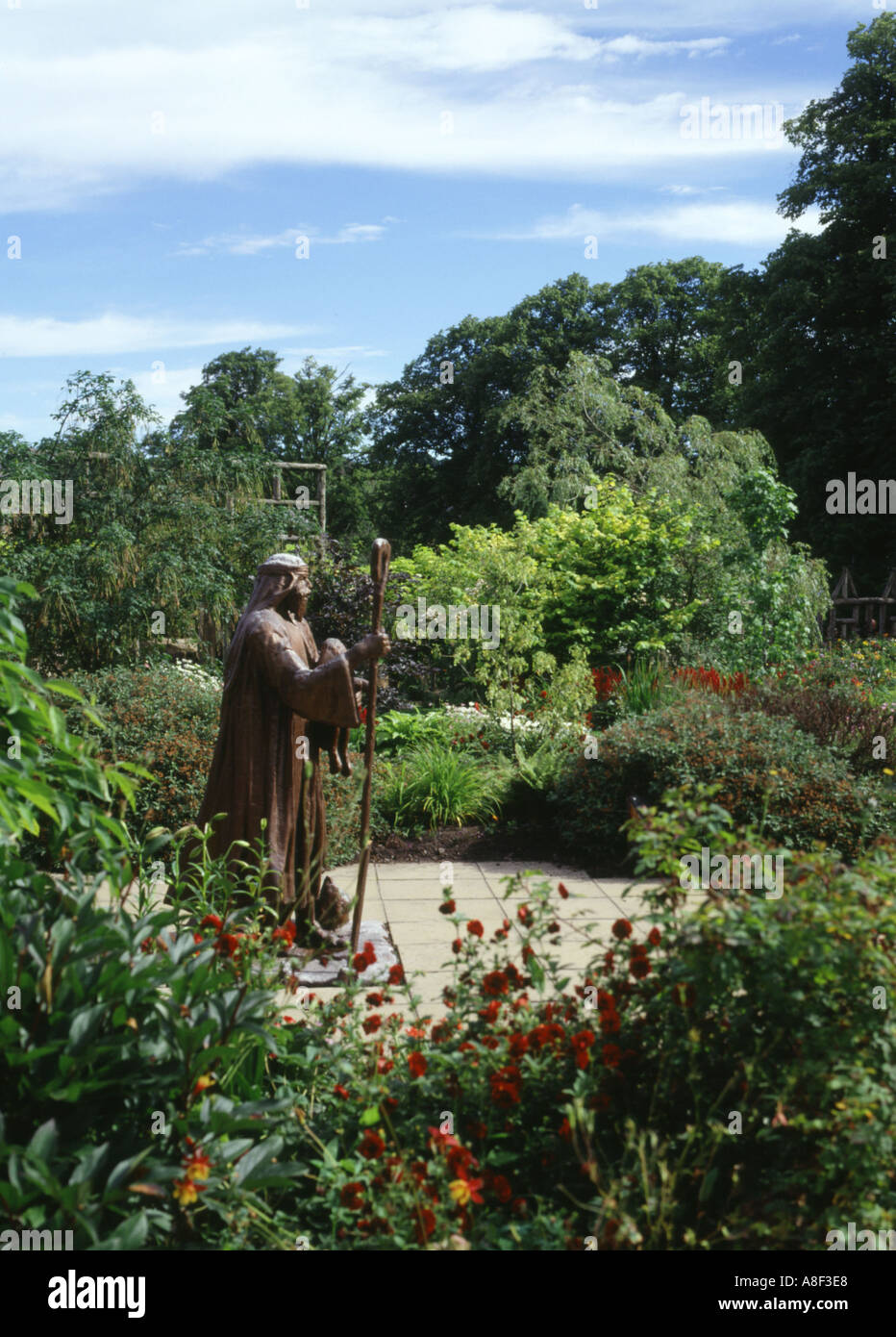 dh Bible Garden ELGIN MORAY Flora park shepherd statue bible characters Stock Photo